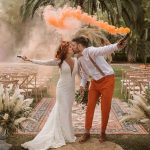decoracion bodas de otono humo de colores